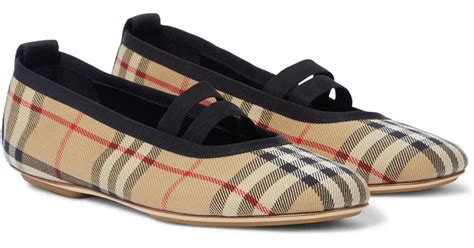 Burberry Check ballet flats in beige 